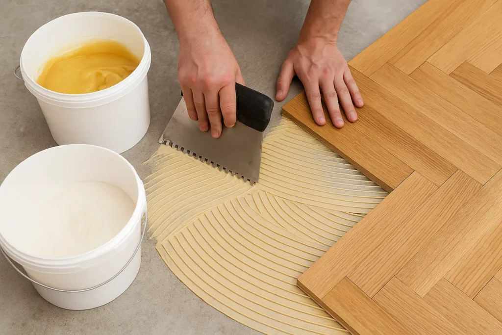 parketta ragasztas oldoszeres vs diszperzios